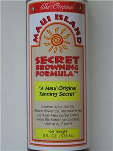 Maui Island Secret Browning Formula tanning lotion promotes the