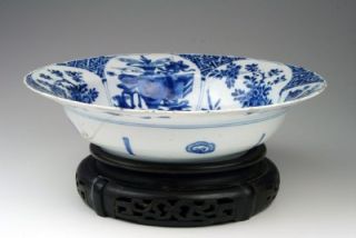Superb Large Antique 17THC Chinese Kraak Blue White Klapmuts Porcelain