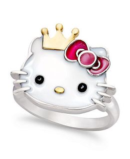 Hello Kitty Sterling Silver and 14k Gold Over Sterling Silver Ring
