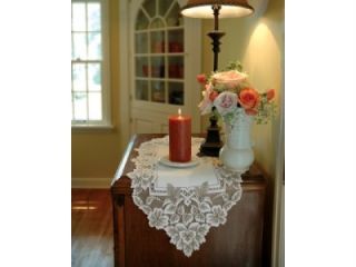 Heritage Lace Heirloom 14x33 Table Runner Scarf Doily Antique White