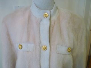 Maximilian at Bloomingdales White Mink Fur Button Down Jacket Coat Sz