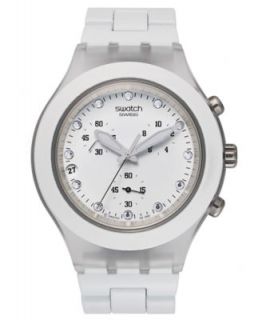 Swatch Watch, Unisex Swiss Chronograph Full Blooded White Aluminum