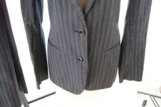 Mauro Grifoni SARTORIA Italy Navy Blue Pinstriped Pants Suit Size 6