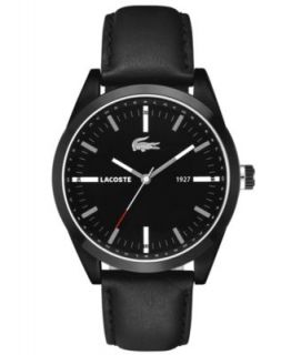 Lacoste Watch, Mens Black Perforated Rubber Strap 2010390   All