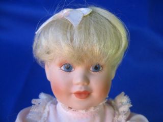 Collectible Doll MBI 1991 Baby Girl Bisque Porcelain Head Hands Feet 7