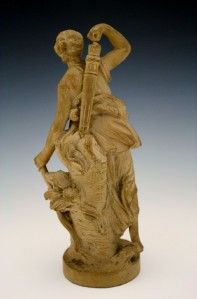 19c French Terracotta Figure of Diana The Huntress 