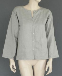 Eileen Fisher Size M Elegant Light Gray Jacket 100 Cotton