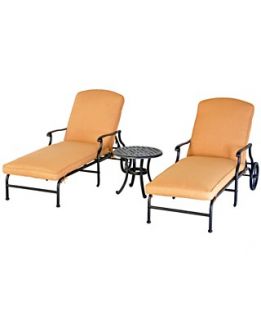Montclair Outdoor Patio Furniture, 3 Piece Chaise Set (2 Chaises, 1