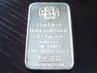 1st National Bank Adler Planetarium Chicago Silver Bar
