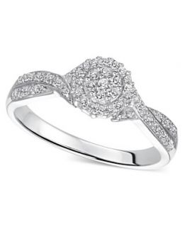 Diamond Ring, Sterling Silver Diamond Engagement Ring (1/4 ct. t.w.)
