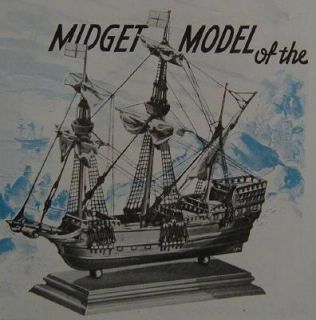 Mayflower Pilgrims SHIP Scale Model 1937 Vintage How to Build Plans