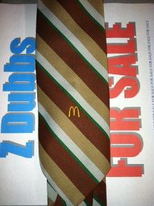 Vintage Old School McDonalds Employee Uniform Tie Golden Arches 100%