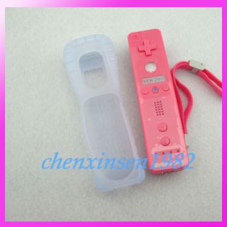 New Built in Motion Plus Remote Controller for Nintendo Wii Pink Case