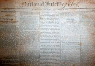 Newspaper British Burn Washington DC Battle of ft McHenry BAL