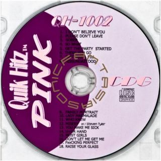 PINK KARAOKE CD QUIK HITZ QH1002 CDG FEMALE POP MUSIC SONGS *PAPER