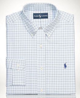 Polo Ralph Lauren Dress Shirt, Blue and White Box Check Shirt   Mens