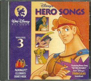 Walt Disneys Hero Songs Vol 3 McDonalds Collectible CD