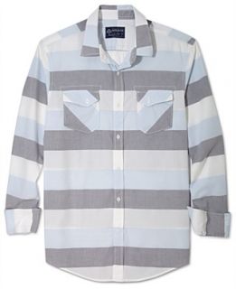 American Rag Shirt, Horizontal Chambray Stripe Long Sleeve Shirt