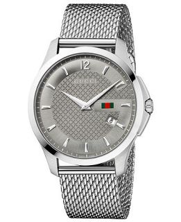 Gucci Watch, Mens Swiss G Timeless Stainless Steel Mesh Bracelet 40mm