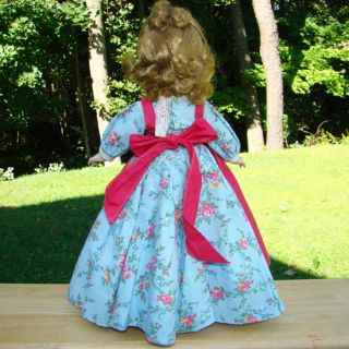 C1950 Little Women Meg Doll Madame Alexander Blue Print Dress Margaret