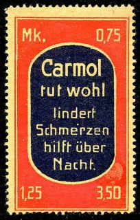 Poster Stamp Germany Carmol Patent Medicine