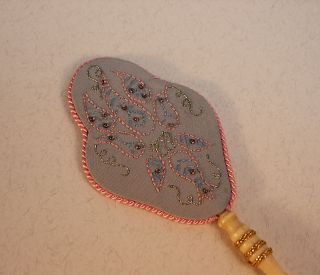 Exquisite Hand Embroidered Fan for A 12 French Fashion