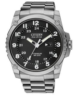 Citizen Watch, Mens Eco Drive Super Tough Titanium Bracelet 43mm