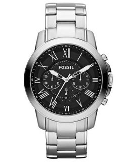 Fossil Watch, Mens Chronograph Grant Stainless Steel Bracelet 44mm