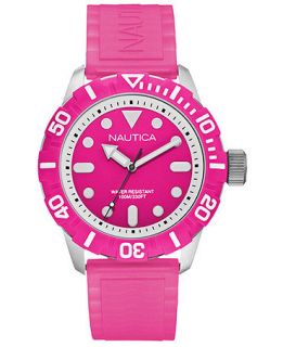 Nautica Watch, Womens Pink Silicone Strap 44mm N09607G   All Watches