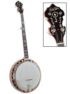 Item Goldstar Banjo   Mahogany Wreath W/Hardcase