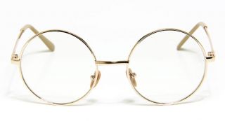 Brand New Vintage Old Fashion Style Eyeglasses Medium Round Gold Frame