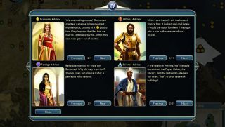 In game advice council from Sid Meiers Civilization V