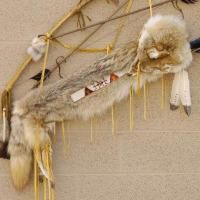 Navajo Crafted Plains Indian Coyote Fur Quiver Bow Set
