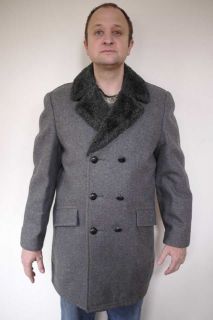 Vintage 1970s McGregor Heavy Wool Faux Fur Lined Over Coat USA Made 38