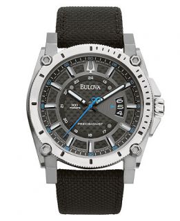 Bulova Watch, Mens Precisionist Black Kevlar Strap 47mm 96B132   All