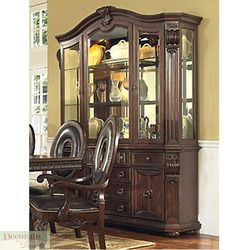 Hutch China Cabinet Melrose Solid Cherry Wood Glass Doors Shelves 72w