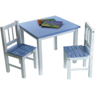 New Sale Lipper Childrens Blue White Wood Table w 2 Chairs Furniture
