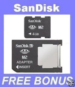 4EZ 4GB SanDisk M2 Memory Stick Micro Card Sony Pro Duo