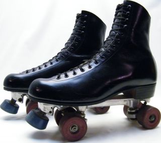 these skates are made by riedell size mens 12m they are black in color