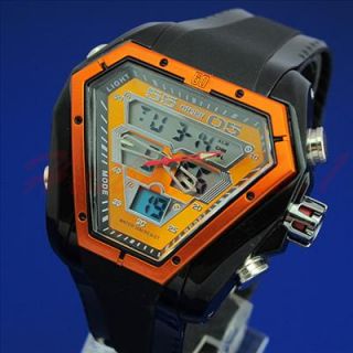 Personalized Dual Time Digital Chrono Mens Big Face Sport Watch