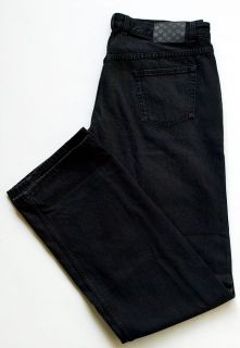 Authentic New Mens Black Pants Jeans size 54   38 Made in Italy Loose