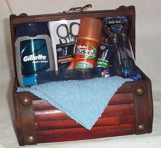 Proglide Mens Shaving Kit Gift Chest Keepsake Latching Box Soap