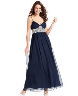 JS Collections Dress, Spaghetti Strap Beaded Gown   Womens Dresses