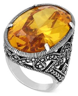 Genevieve & Grace Sterling Silver Ring, Yellow Cubic Zirconia (50 ct