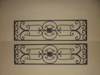 Tuscan Mediterranean Wrought Iron Metal Wall Grille Grill Set