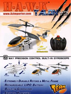 Team RC Remote Control Metal Helicopter HG08 3 CH 3 Channel Infrared