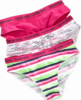 Calvin Klein Kids Underwear, Girls 3 Pack Bikini Briefs