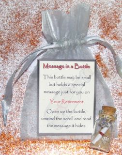 Personalised Retirement Message in Bottle Gift Present