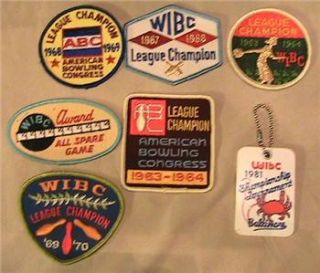 Vintage Bowling Patch ABC WIBC Lot of 6 2
