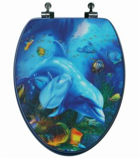 13dcpdph topseat 3d toilet seat dolphins elongated chromed metal